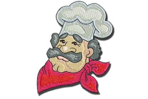 Chef Head Embroidery Design