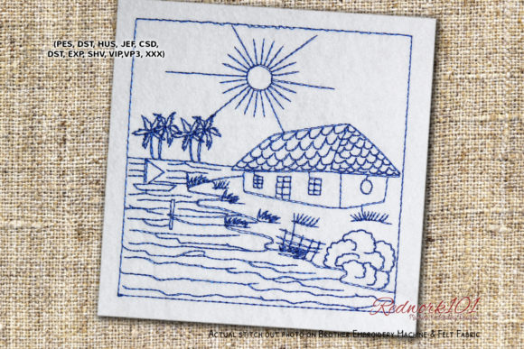 Review: River with House Embroidery Design