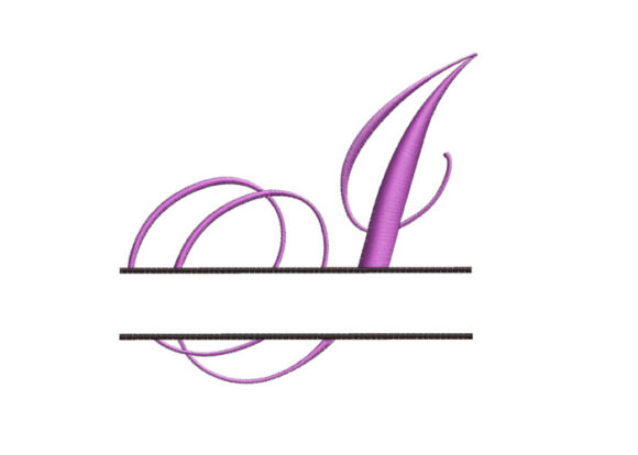 Split Monogram Font Letter I for Holiday Embroidery